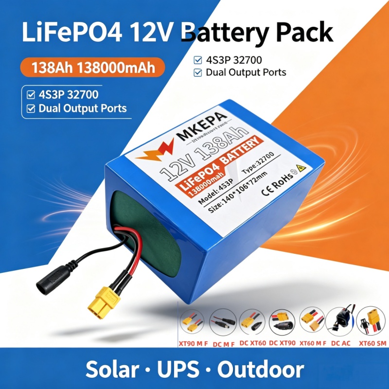Outdoor Uninterruptible Power Supply - Neuer 32700 12V 4S3P Lithium-Batteriepack mit