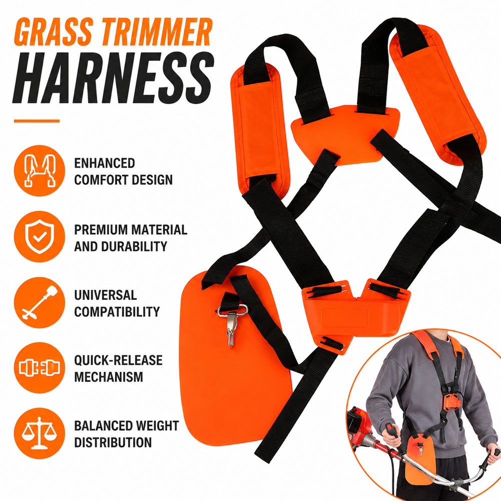 Brush Cutter Strap - Doppelter Schultergurt für Rasenmäher, Komfortabler Arbeitserleichternder