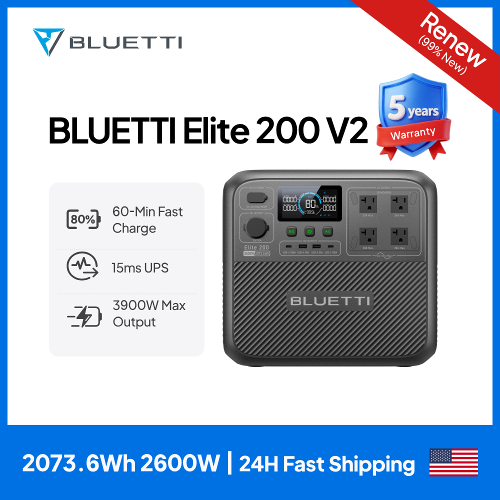 Outdoor Powerwall - 【Renew】BLUETTI Elite 200 V2 Tragbare Powerstation
