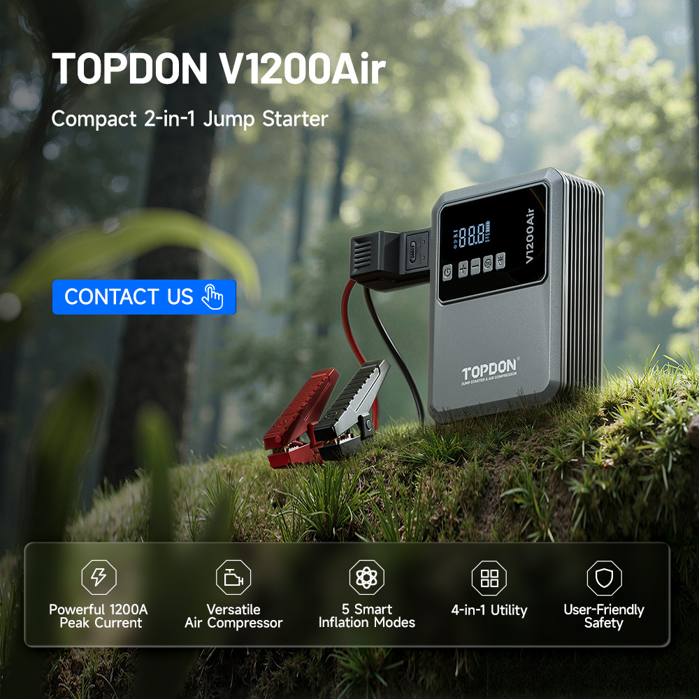 TOPDON V1200 Air 12V Starthilf – Air Compressor Portable Bewertung und Preis